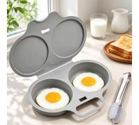 Dual Cavity Cuiseur D’Oeufs Micro-Ondes Pour 2 Œufs, Couvercle & Poignée | Nouvel Accessoire Micro-Ondes 2027 Pour 2 Œufs, Avec Pince, Cuisson Rapide Sans Huile, PP Alimentaire, Essentiel Polyvalent