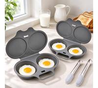 Dual Cavity Cuiseur D’Oeufs Micro-Ondes Pour 2 Œufs, Couvercle & Poignée | Nouvel Accessoire Micro-Ondes 2027 Pour 2 Œufs, Avec Pince, Cuisson Rapide Sans Huile, PP Alimentaire, Essentiel Polyvalent