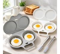 Dual Cavity Cuiseur D’Oeufs Micro-Ondes Pour 2 Œufs, Couvercle & Poignée | Nouvel Accessoire Micro-Ondes 2027 Pour 2 Œufs, Avec Pince, Cuisson Rapide Sans Huile, PP Alimentaire, Essentiel Polyvalent