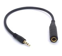 (Dual Channel) - 6.35 Female to 3.5 Male Plug Jack Stereo Hifi Mic Audio Extension Cable 30cm Short 3.5mm Male 6.35MM Female Audio Line cable (Dual Channel)