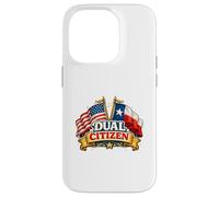Dual Citizen Texas American Flag Patriotic Funny Pride Coque pour iPhone 14 Pro
