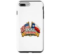 Dual Citizen Texas American Flag Patriotic Funny Pride Coque pour iPhone 7 Plus/8 Plus