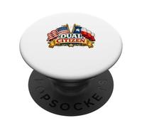 Dual Citizen Texas American Flag Patriotic Funny Pride PopSockets PopGrip Adhésif