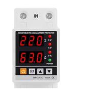Dual Display 40A 63A 230V Din Rail Adjustable digital Over Under Voltage Relay Surge Protector Limit Over Current Protection AUOQKQUT(40A)