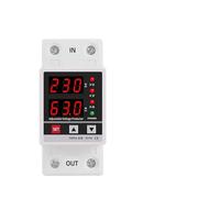 Dual Display 40A 63A 230V Din Rail Adjustable digital Over Under Voltage Relay Surge Protector Limit Over Current Protection MQXFCZUX(63A)