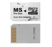 Dual Double Emplacement Micro SD SDHC TF vers Memory Stick MS Pro Duo Adaptateur Compatible avec PSP