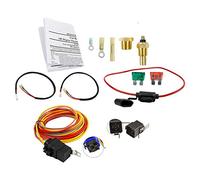 Dual Electric Cooling Fan Wiring Install Kit 185 Degree On 165 Off Engine Fan Thermostat Temperature Switch 40/50 AMP Relay Kit