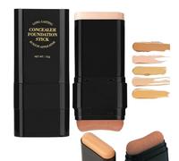 Dual Ended Concealer Foundation Stick, 2-in-1 Concealer & Contour Sticks, Hydrating Lightweight Foundation Stick with Brush for All Skin Types