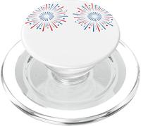 Dual Fireworks Starbursts Red Blue Patriotic Celebration PopSockets PopGrip pour MagSafe