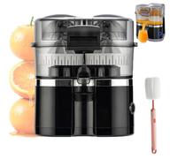 Dual-Head Automatic Citrus Juicer, 100w Electric Orange Juicer, 400ml Maximum Speed 18000 Rpm, Built-In Fruit Cutter, Detachable Design, Juice Yield>90%, Reduce Oxidation For Citrus And Lemons (Black)