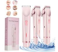 Dual Head Shaver, 2-in-1 Women's Body Shaver, Bikini Shaver for Women, Portable Hair Trimmer, Electric Bikini Trimmer for Women, Skin-Friendly Grooming Tools (2pcs,Pink)