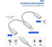 Dual Lightning Adapter For Iphone Jack Headphone Charger Accessories For Apple Cable Aux Audio Earphone Adapter For Ipad For Iphone 14 13 Pro Max Charge Headphone Radio Connector