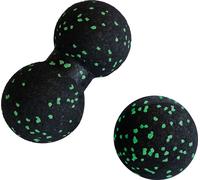 DUAL MASSAGE SET, (2 boules de massage) noir-vert, en boîte 4C