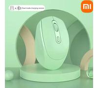 (Dual mode- green) XIAOMI ¿ souris sans fil silencieuse,compatible Bluetooth,2.4 ghz,double Mode,Rechargeable,1600 DPI,pour MacBook,ordinateur portable,jeu,bureau,fille