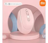 (Dual mode- pink) XIAOMI ¿ souris sans fil silencieuse,compatible Bluetooth,2.4 ghz,double Mode,Rechargeable,1600 DPI,pour MacBook,ordinateur portable,jeu,bureau,fille