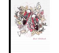 Dual Notebook: Composition Notebooks Half Lined And Half Graph 5x5 On Same Page, Coordinate, Grid, Squared, Math Paper, Diary Journal Organizer To Get Creative Shoes With Flower Theme.