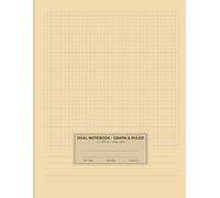 Dual Notebook - Graph & Ruled | Brown Cover: 3/4 Graph & 1/4 Wide Lined Layout | 120 Pages | 5x5 Grid | 8.5 x 11 in | Ideal for Math, Science, Study & Technical Notes