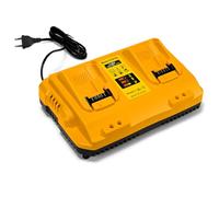 Dual-Port Chargeur de Batterie Compatible avec Les Batteries Lithium DEWALT 12 V/18 V/20 V Affichage LED Intelligent, Protection Contre la surchauffe et la Surcharge, Fixation Murale