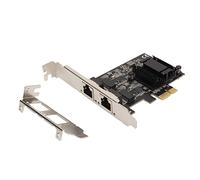 Dual Port PCIe Network Card, 25GBase. T PCIe Internet Adapter with RTL8125BG Chip, 25001000100Mbps//Ethernet Card for Desktops PC Servers, Wide Compatibility with