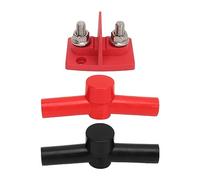 Dual Powerpost Cable Connectors M10 Dual Studs with 2 Insulators, Stainless Steel and Nylon Terminal Post Connector for Car RV Ship Truck DC 12V to 48V Electrical Systems (Rouge)