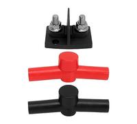 Dual Powerpost Cable Connectors M10 Dual Studs with 2 Insulators, Stainless Steel and Nylon Terminal Post Connector for Car RV Ship Truck DC 12V to 48V Electrical Systems (Noire)