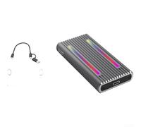 Dual Protocol M 2 NVMe et pour boîtier SSD externe SATA USB 3 1 Gen 2 Transfert de données rapide 10 Gbit/s avec indicateurs LED multicolores (2 en un)