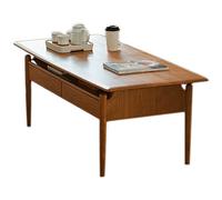 Dual-Purpose Coffee Table Dining Table with Drawers Multifunctional Simple Solid Wood Living Room Home Tea Table Central Table