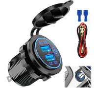 Dual Qc3.0 36w Pr Allume Cigare Usb, Allume Cigare Charge Rapide Adaptateur Usb, Chargeur Filaire Multi Port, Téléphone Chargeur With Lumières Led Pour Voitures, Motos 12v/24v Motorcycles[H708]