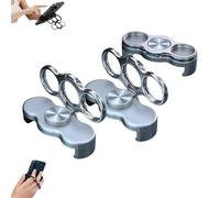 Dual-Ring Three-Finger Back Clip Holder, 360° Rotation & Foldable Cell Phone Kickstand Loop for Back of Mobile Support, All Magnetic Mounts 3-Finger Phone Grip Holder for Cars (Silver)