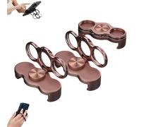 Dual-Ring Three-Finger Back Clip Holder, 360° Rotation & Foldable Cell Phone Kickstand Loop for Back of Mobile Support, All Magnetic Mounts 3-Finger Phone Grip Holder for Cars (Gold)
