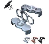 Dual-Ring Three-Finger Back Clip Holder, New 360° Rotation Foldable Magnetic Phone Grip Stand, Compatible with All Phones, Ultra-Strong Grip, for Use in Offices and Vehicles (Silver)