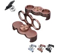 Dual-Ring Three-Finger Back Clip Holder, New 360° Rotation Foldable Magnetic Phone Grip Stand, Compatible with All Phones, Ultra-Strong Grip, for Use in Offices and Vehicles (Gold)