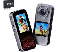 Dual Screen Sports Camera with 32GB Memory Card Action Cam Motorcycle Camera with Accessories Camera Underwater Onboard Cameras