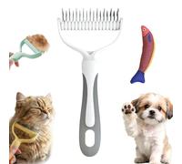 Dual-Sided Pet Grooming Rake, Deshedding Dog Brush & Cat Dematting Comb, Undercoat Rake for Dogs Shedding, Alternative Grooming Tool, Reduce Flying Hair (Grau, L)