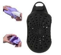 Dual-Sided Silicone Soap Bag - Reusable SiliconeBar SoapScrubber, Gentle Exfoliating Loofah Pouch, Shower BodyScrubber (Black)