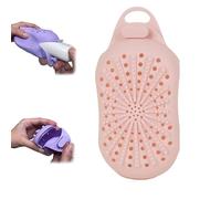 Dual-Sided Silicone Soap Bag - Reusable SiliconeBar SoapScrubber, Gentle Exfoliating Loofah Pouch, Shower BodyScrubber (Pink)