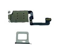Dual Sim Reader and Sim Tray Compatible with iPhone 16 Plus White