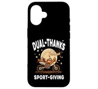 Dual-Thanks Sport-Giving Moto Rider Dirt Bike Trails Coque pour iPhone 16