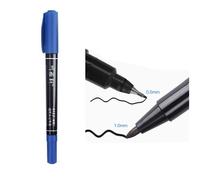Dual Tip 0.5/1.0mm Nib Art Marker Pens Children Waterproof Permanent Black Blue Red Student School Office Quick Drying Logistics - Type 1pc Blue