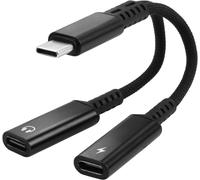 Dual Usb C Jack Headphone And Charger Adapter,2 In 1 Type C