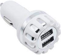 Dual Usb Car Charger Dc 5v/2.1a Fast Charging Adapter Universal Charger White