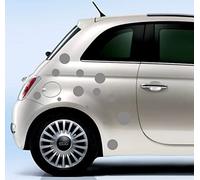 DualColorStampe Adhésifs compatibles avec Fiat 500 stickers universels tuning balles à pois decal autocollants auto fiancée latérale COD.0216 (gris)