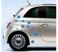 DualColorStampe Adhésifs compatibles avec Fiat 500 stickers universels tuning balles à pois decal autocollants auto fiancée latérale COD.0216 (bleu 53)