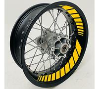 DualColorStampe Adhésifs intérieur cercles moto 17 pouces decal stickers jantes gomme bandes moto COD.D0068 (jaune)