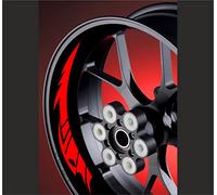 DualColorStampe Adhésifs intérieur jantes moto 17 pouces Compatibles avec Ducati Suzuki Kawasaki Honda Triumph jantes bandes COD.D0031 (rouge)