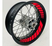 DualColorStampe Adhésifs intérieur jantes moto 17 pouces decal stickers jantes gomme bandes moto COD.D0068 (Rouge Fluo)