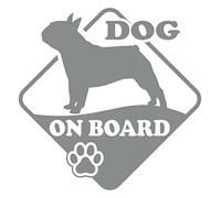 DualColorStampe Autocollant pour chien sur conseil Bulldog français autocollant autocollant vinyle pour ordinateur portable voiture moto moto casque camping-car moto motard code 0316 (gris)
