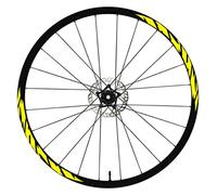 DualColorStampe Autocollants compatibles avec Cube Jantes de vélo 26" - 27,5" - 28-29" pouces - Roue de vélo VTT - Stickers jantes VTT B0062 (28-29" pouces, jaune fluorescent)