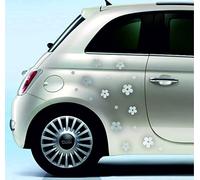 DualColorStampe Autocollants compatibles avec Fiat 500 autocollants universels tuning fleurs décal autocollants voiture flanquée latérale code 0285 (argent)