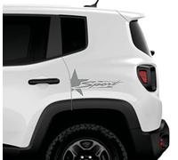 DualColorStampe Autocollants compatibles avec JEEP RENEGADE côté côté côté hors route étoile militaire autocollants autocollants auto autocollant accessoires voiture décoration -COD.0293 (gris)